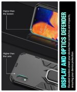 Shock Proof Back Case Mobile Cover for Samsung Galaxy A10 | Bumper Back Cover Case(Tough Armor | Hybrid PC + TPU | Full Protection with Ring Holder & in-Built Kickstand | Black) - Image 8
