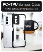 kelpuj TPU+PC Shock Proof Clear Protective Back Case for Infinix Zero 5G 2023 - Airedge Technology | 360 Degree Camera Protection | Transparent Hybrid Back Case Mobile Cover - Black - Image 6