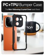 Shock Proof Clear Protective Back Case for iQOO Z9s Pro 5G | Vivo T3 Pro 5G - AirEDGE Technology | 360 Degree Camera Protection | Transparent Hybrid Back Case Mobile Cover - Black - Image 7