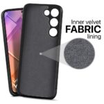 Back Cover for Vivo Y200e 5G | Vivo T3 5G | Ultra Slim Soft Rubberised Case | Inner Velvet Fabric Lining | Matte Silicone Flexible Mobile Case | Camera Protection - Black - Image 4