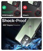 Shock Proof Clear Protective Back Case for Motorola Moto G54 5G | Moto G64 5G - AirEDGE Technology | 360 Degree Camera Protection | Transparent Hybrid Back Case Mobile Cover - Black - Image 6