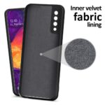 Ultra Slim Soft Rubberised Back Cover Case for Samsung Galaxy A50 | A50s | A30s | Inner Velvet Fabric Lining | Matte Silicone Flexible Camera Protection Back Cover - Black - Image 2
