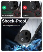 TPU+PC Shock Proof Clear Protective Back Case for Iqoo Z10 5G | Vivo T4 5G - Airedge Technology | 360 Degree Camera Protection | Transparent Hybrid Back Case Mobile Cover - Black - Image 3