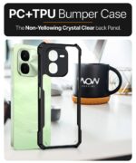 Thermoplastic Polyurethane Shock Proof Clear Protective Back Case for Iqoo Z9X 5G-Airedge Technology|360 Degree Camera Protection|Transparent Hybrid Back Case Mobile Cover-Black - Image 5