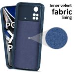 Back Cover for Xiaomi Mi Poco X4 Pro 5G | Ultra Slim Soft Rubberised Case | Inner Velvet Fabric Lining | Matte Silicone Flexible Mobile Case | Camera Protection - Blue - Image 2