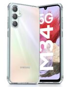 kelpuj Transparent Back Cover for Compatible with Samsung Galaxy M34 5G / F34 5G | Shockproof TPU Silicone Case with Raised Edges for Full Body & Camera Protection Transparent - Image 2