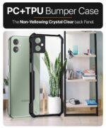 kelpuj Shock Proof Clear Protective Back Case for Samsung Galaxy F14 5G - AirEDGE Technology | 360 Degree Camera Protection | Transparent Hybrid Back Case Mobile Cover - Earthy Black - Image 6