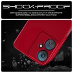 Back Cover for Redmi 13C 5G and for Poco M6 5G | Ultra Slim Soft Rubberised Case | Inner Velvet Fabric Lining | Matte Silicone Flexible Mobile Case | Camera Protection - Crimson Red - Image 4