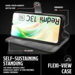 Shock Proof Flip Cover Back Case for Mi Redmi 13C 5G | Magnetic Wallet Leather Case with Stand - Image 5