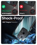 Shock Proof Clear Protective Back Case for Honor 200 Lite - AirEDGE Technology | 360 Degree Camera Protection | Transparent Hybrid Back Case Mobile Cover - Black - Image 3