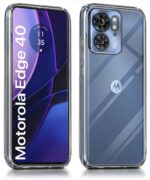 kelpuj Crystal Clear Transparent Back Case for Compatible with Motorola Edge 40 5G | Shockproof Flexible TPU Silicone Cover | Full Body & Camera Protection Transparent - Image 2