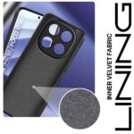 Back Cover for Redmi Note 14 Pro 5G | Poco X7 5G | Ultra Slim Soft Rubberised Case | Inner Velvet Fabric Lining | Matte Silicone Flexible Mobile Case | Camera Protection - Black - Image 3