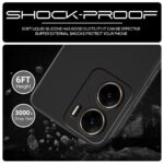 Back Cover for Vivo V29e 5G | Ultra Slim Soft Rubberised Case | Inner Velvet Fabric Lining | Matte Silicone Flexible Mobile Case | Camera Protection - Black - Image 4