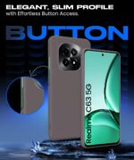 Slim Frameless Back Cover for Realme C63 5G | Ultra Thin Lightweight Design & Camera Protection | Soft Matte Silicone Flexible Mobile Case (Grey) - Image 4