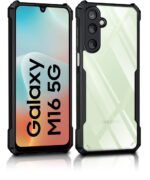 Back Case Mobile Cover for Samsung Galaxy M16 5G | (Hard | Hybrid PC + TPU | Full Armour Device & Camera Protection Samsung Galaxy M16 5G | Earthy Black - Image 2