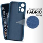 Soft Rubberised Back Cover | Inner Velvet Fabric Lining | Full Device & Camera Protection Back Case for 1+ OnePlus Nord CE 2 Lite 5G (Silicone | Matte Blue) - Image 3