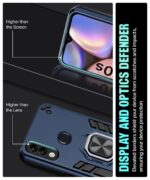 Shock Proof Back Case Mobile Cover for Samsung Galaxy A10s | Galaxy M01s | Back Cover Case (Tough Armor | Hybrid PC + TPU | Ring Holder & in-Built Kickstand | Blue) - Image 5