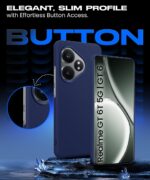 kelpuj Slim Frameless Back Cover for Realme GT 6T 5G | Realme GT 6 | Ultra Thin Lightweight Design & Camera Protection | Soft Matte Silicone Flexible Mobile Case (Blue) - Image 6