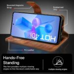Shock Proof Flip Cover Back Case for Infinix Hot 40I | Magnetic Wallet Leather Case with Stand - Image 5