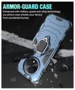Shock Proof Back Case Mobile Cover for Oppo F27 5G | Back Cover Case (Tough Armor | Hybrid PC + TPU | Ring Holder & in-Built Kickstand | Blue) - Image 8