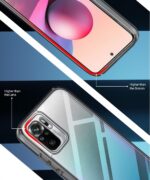 Ultra-Hybrid Crystal Clear Back Case Cover for Xiaomi Redmi Note 10 | Note 10s | Hard Back | Slim Fit Shockproof Design | Camera Protection Bump | Back Cover Case (Black) - Image 8