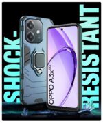 Shock Proof Back Case Mobile Cover for Oppo A3x 5G | A3x 4G | A3 5G | Back Cover Case (Tough Armor | Hybrid PC + TPU | Ring Holder & in-Built Kickstand | Blue) - Image 6