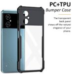 Shock Proof Clear Protective Back Case for Poco M4 5G - AirEDGE Technology | 360 Degree Camera Protection | Transparent Hybrid Back Case Mobile Cover - Black - Image 3