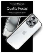 Crystal Clear Transparent Back Cover Case Compatible with iPhone 16 Pro Max Shockproof Flexible TPU Silicone Case with Full Body & Camera Protection Transparent - Image 8