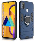 Shock Proof Back Case Mobile Cover for Samsung Galaxy M21 | M30s | M21 2021 Edition | Back Cover Case (Tough Armor | Hybrid PC + TPU | Ring Holder & in-Built Kickstand | Blue) - Image 3