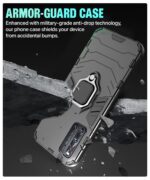 Shock Proof Back Case Mobile Cover for Vivo V19 | Back Cover Case (Tough Armor | Hybrid PC + TPU | Ring Holder & in-Built Kickstand | Black) - Image 4