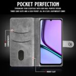Shock Proof Flip Cover Back Case for Realme Narzo N61 | Magnetic Wallet Leather Case with Stand - Image 4