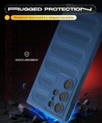 Ultimate Silicone Back Cover Case for Samsung Galaxy S24 Ultra 5G | Heat Dissipation Thin Soft TPU | 360? Camera Protection | Breathable Cooling Holes ? Deep Blue - Image 6