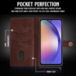 Shock Proof Flip Cover Back Case for Samsung Galaxy A54 5G | Magnetic Wallet Leather Case with Stand - Image 6