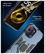 Shock Proof Back Case Mobile Cover for Realme 9i 5G | Realme 9i 5G | Back Cover Case (Tough Armor | Hybrid PC + TPU | Ring Holder & in-Built Kickstand | Blue) - Image 5