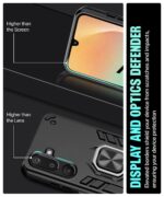 Shock Proof Back Case Mobile Cover for Samsung Galaxy M36 5G | Samsung Galaxy F36 5G | Back Cover Case (Tough Armor | Hybrid PC + TPU | Ring Holder & in-Built Kickstand | Black) - Image 8