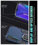 Shock Proof Back Case Mobile Cover for Realme XT | Back Cover Case (Tough Armor | Hybrid PC + TPU | Ring Holder & in-Built Kickstand | Blue) - Image 5