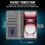 Shock Proof Flip Cover Back Case for Oppo Reno 12 5G | Magnetic Wallet Leather Case with Stand - Image 4