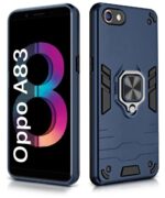 Shock Proof Back Case Mobile Cover for Oppo A83 | Back Cover Case (Tough Armor | Hybrid PC + TPU | Ring Holder & in-Built Kickstand | Blue) - Image 2