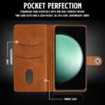 Shock Proof Flip Cover Back Case for Samsung Galaxy S23 Fe 5G | Magnetic Wallet Leather Case with Stand - Image 6