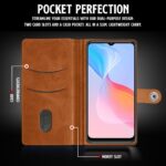 Shock Proof Flip Cover Back Case for Vivo Y21 | Magnetic Wallet Leather Case with Stand - Image 3