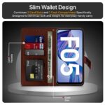 Shock Proof Flip Cover Back Case for Samsung Galaxy F05 | Magnetic Wallet Leather Case with Stand - Image 6