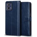 Shock Proof Flip Cover Back Case for Motorola Moto G73 5G | Magnetic Wallet Leather Case with Stand - Image 2