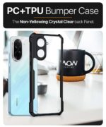 Shock Proof Clear Protective Back Case for Redmi A5 | Poco C71 - AirEDGE Technology | 360 Degree Camera Protection | Transparent Hybrid Back Case Mobile Cover - Black - Image 4