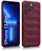 Ultimate Silicon Back Cover Case for Apple iPhone 13 Pro | Military Grade Drop Protection Shockproof Bumper | Anti-Slip Grip | Scratch Proof Micro-Fibre Cloth Inside (Crimson Red) - Image 2