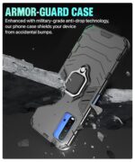 Shock Proof Back Case Mobile Cover for Redmi 9 Power | Poco M3 (Armor | Hybrid PC + TPU | Full Protection with Ring Holder Kickstand | Carbon Black) - Image 5