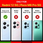 Back Cover for Mi Redmi 12 5G | Poco M6 Pro 5G | Ultra Slim Soft Rubberised Case | Inner Velvet Fabric Lining | Matte Silicone Flexible Mobile Case | Camera Protection - Black - Image 2