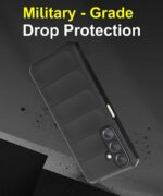 kelpuj Ultimate Silicon Back Cover Case for Samsung Galaxy A55 5G | Galaxy A35 5G | Drop Protection Shockproof Bumper | Anti-Slip Grip | Scratch Proof Micro-Fibre Cloth Inside (Pitch Black) - Image 8