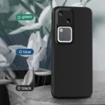 Back Cover for Vivo V30 | Ultra Slim Soft Rubberised Case | Inner Velvet Fabric Lining | Matte Silicone Flexible Mobile Case | Camera Protection - Black - Image 4