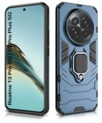 Shock Proof Back Case Mobile Cover for Realme 13 Pro 5G | Realme 13 Pro Plus 5G | Back Cover Case (Tough Armor | Hybrid PC + TPU | Ring Holder & in-Built Kickstand | Blue) - Image 4