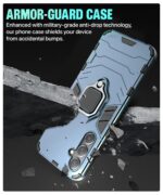 Shock Proof Back Case Mobile Cover for Samsung Galaxy A14 5G | A14 4G | Back Cover Case (Tough Armor | Hybrid PC + TPU | Ring Holder & in-Built Kickstand | Blue) - Image 6